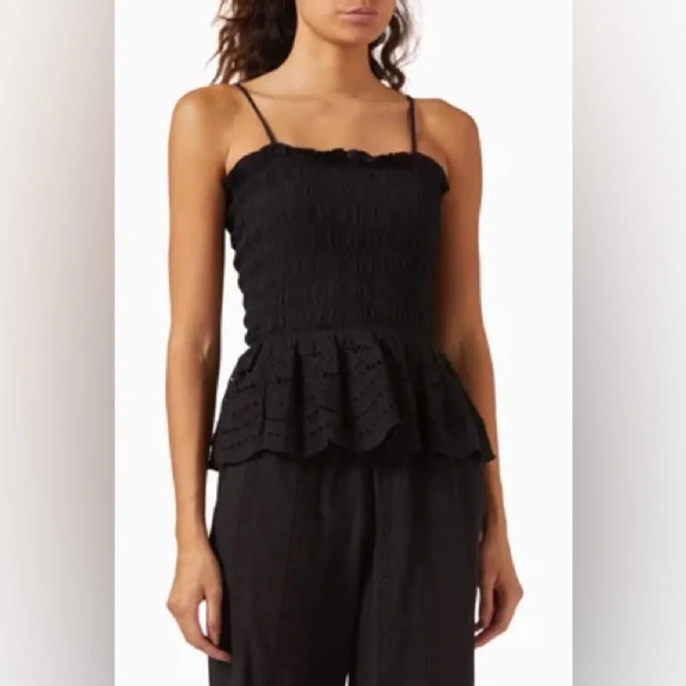 NWT DAMSON MADDER Martina Embroidered Cami Top in Black UK 12 / US 8 - Picture 11 of 13